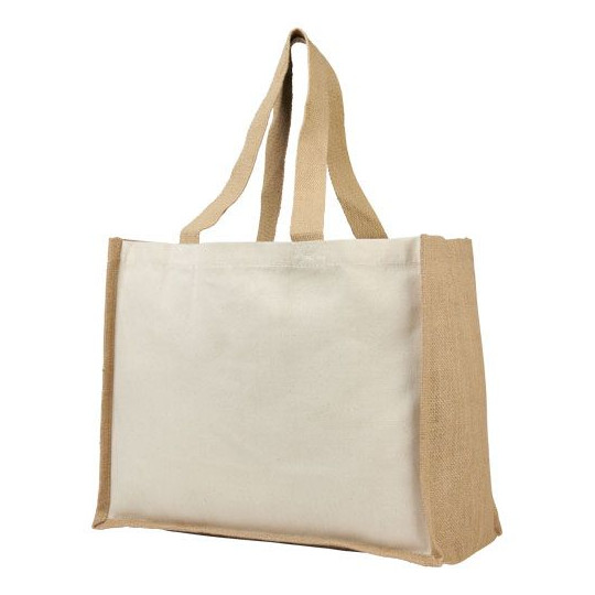 Sac shopping en toile et jute 23L - Personnalisable - 320 g/m² - BCM Goodies
