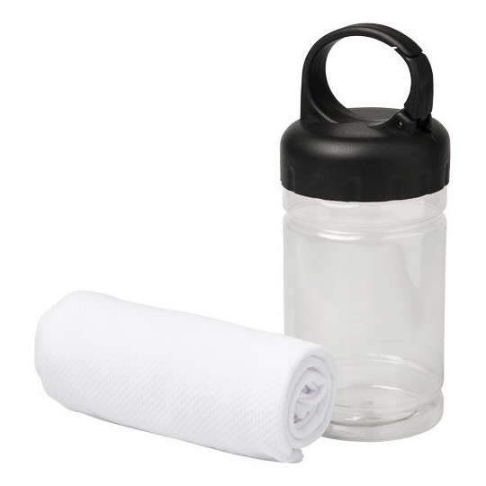 Serviette avec housse en PET Remy - Serviette rafraîchissante pour activités extérieures