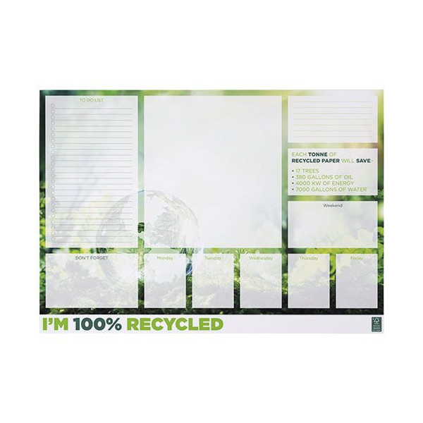 Bloc-notes A2 recyclé Desk-Mate® - Personnalisable avec logo - Papier recyclé 80 g/m² - Idéal pour professionnels et étudiants -