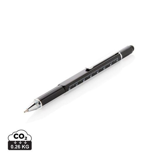 Stylo outil 5 en 1 en aluminium - Accessoire polyvalent pour professionnels, étudiants et bricoleurs - BCM Goodies
