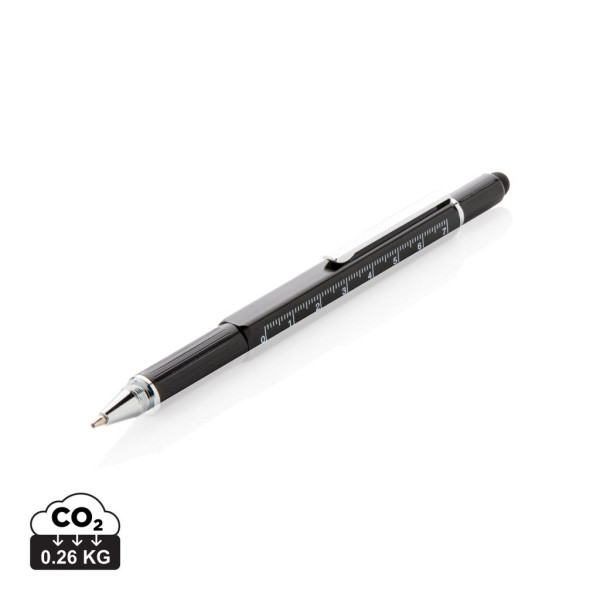 Stylo outil 5 en 1 en aluminium - Accessoire polyvalent pour professionnels, étudiants et bricoleurs - BCM Goodies