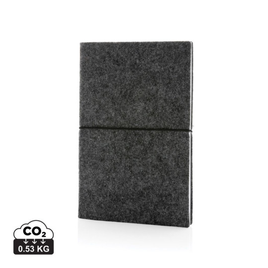 Cahier A5 à couverture souple en feutre recyclé certifié GRS - Cahier écologique 100% matériaux recyclés - BCM Goodies