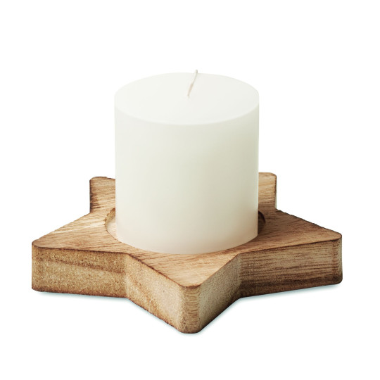 Bougeoir étoile avec bougie LOTUS en peuplier de haute qualité - BCM Goodies