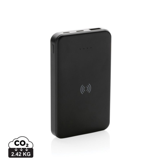 Powerbank 5000mAh avec induction 5W en plastique recyclé RCS - Batterie de secours respectueuse de l'environnement - BCM Go