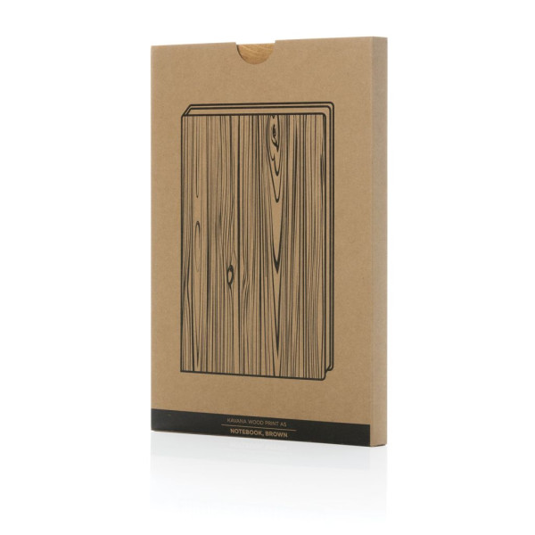 Cahier A5 imprimé bois Kavana - Carnet rigide en bois pour notes et dessins - Idéal pour étudiants et professionnels - Cadeau pa