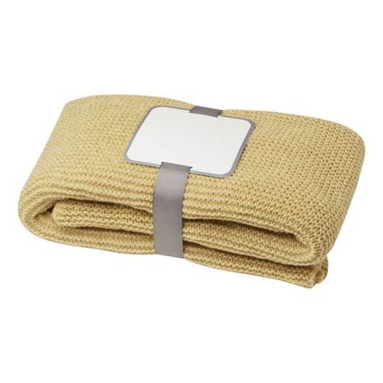 Couverture tricotée Suzy en polyester certifié GRS 150x120 cm - Confort et style pour votre intérieur - BCM Goodies