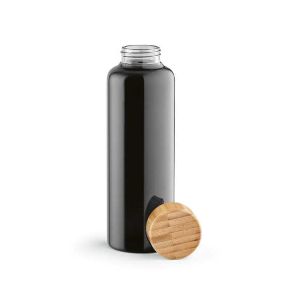 Bouteille personnalisable en verre borosilicate 510 ml Indus Bottle avec bouchon bambou – Objet publicitaire durable pour entrep