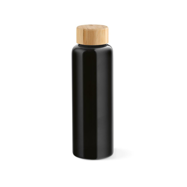 Bouteille personnalisable en verre borosilicate 510 ml Indus Bottle avec bouchon bambou – Objet publicitaire durable pour entrep