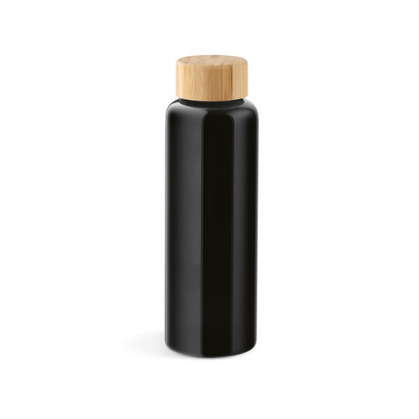 Bouteille personnalisable en verre borosilicate 510 ml Indus Bottle avec bouchon bambou – Objet publicitaire durable pour entrep