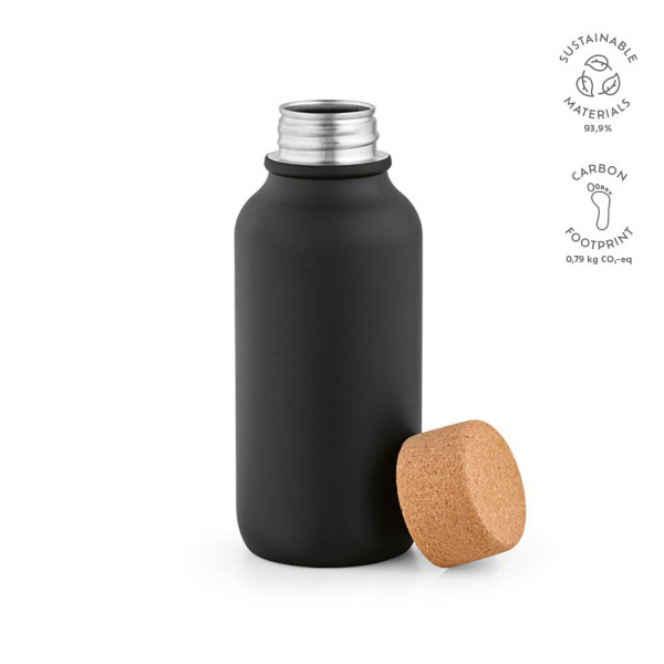 Bouteille Volga 530 ml personnalisable en acier inoxydable recyclé avec bouchon liège – BCM Goodies