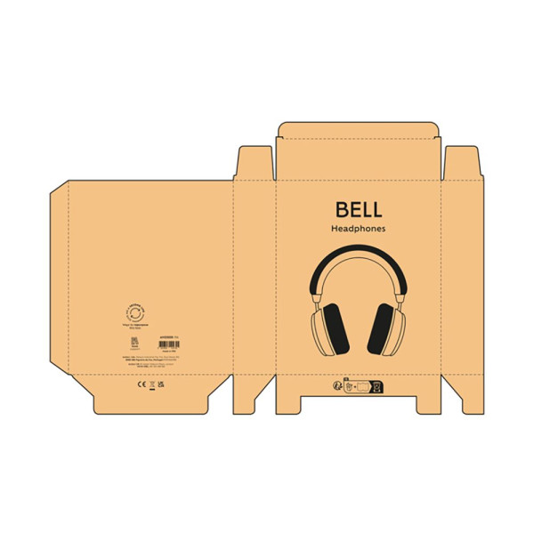 Casque audio personnalisable Bell Headphones en matériaux recyclés pour entreprises – BCM Goodies