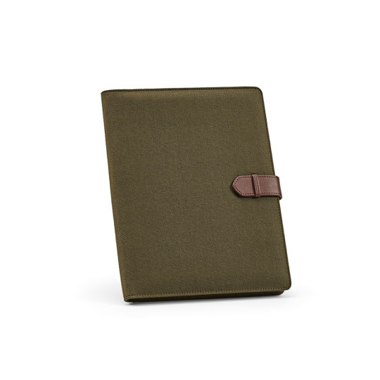 Classeur Eliot A4 en toile de coton recyclée avec pochette tablette et accessoires - BCM Goodies