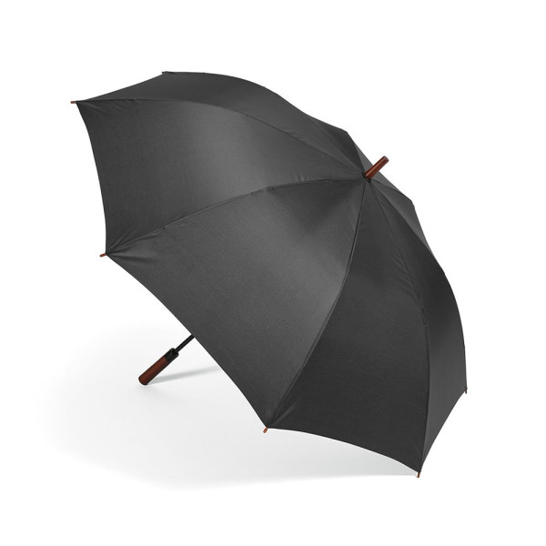Parapluie de golf Aretha 32 pouces en rPET avec ouverture automatique et poignée bois – BCM Goodies