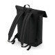 Sac à dos roll-top en polyuréthane mat pour ordinateur portable jusqu'à 15,6 pouces - 100% polyester recyclé - Poche zippée