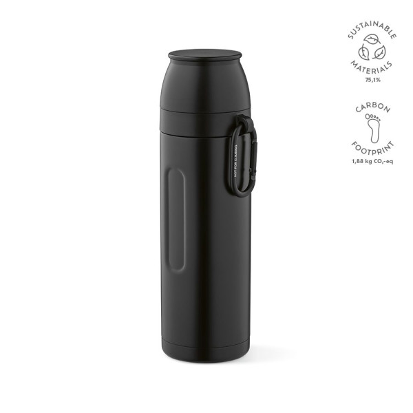 Thermos Loire 810 ml personnalisable en acier inoxydable recyclé avec tasses et mousqueton – BCM Goodies