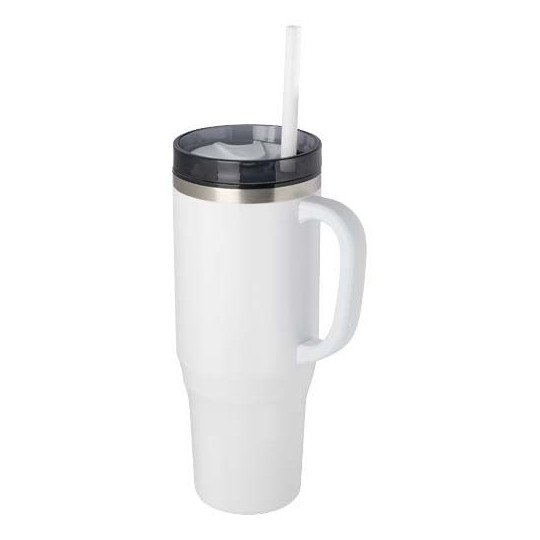 Mug isotherme Melbourne 1200 ml avec paille - RCS certifié - BCM Goodies