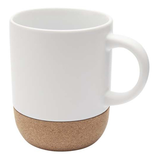 Mug Billie en céramique de 300 ml avec détails en liège - Accessoire idéal pour boissons chaudes - Coffret cadeau en carton recy