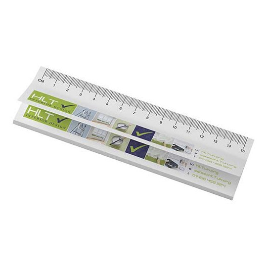 Notes autocollantes recyclées Sticky-Mate® avec règle imprimée de 15 cm - Lot de 50 feuilles - BCM Goodies