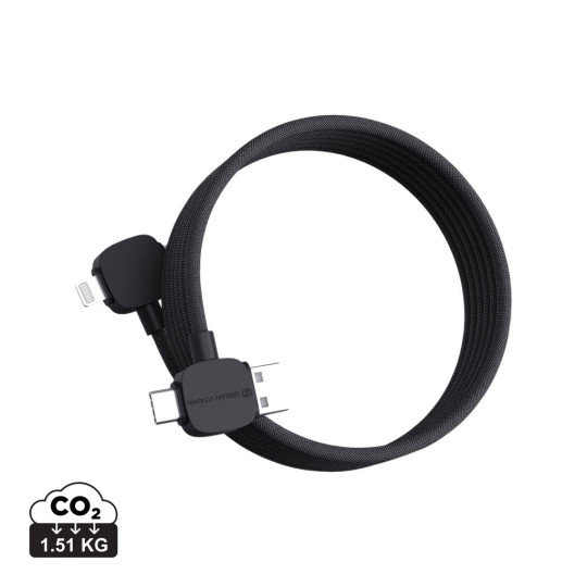 Câble de charge 65W en TPE/PET RCS recyclé Urban Vitamin Stockton - Accessoire de charge respectueux de l'environnement pou