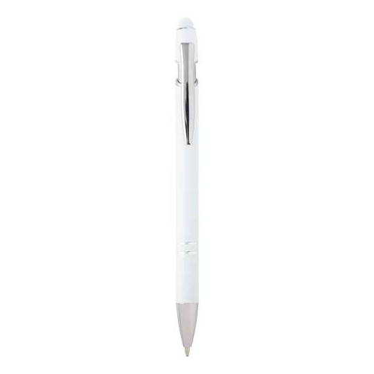 Stylo bille Kish argenté en aluminium recyclé avec stylet tactile - Personnalisable pour entreprise - BCM Goodies
