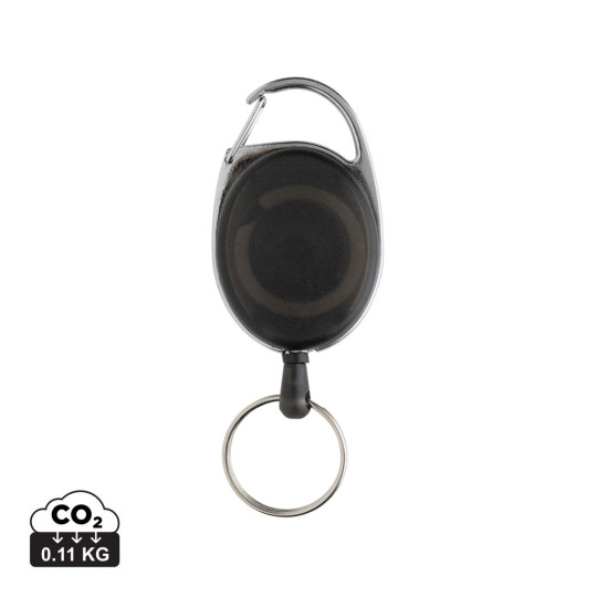 Porte-clés à clip extensible en ABS recyclé RCS - Accessoire pratique et écologique pour entreprises