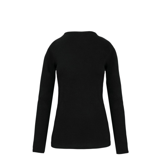 T-shirt col rond manches longues femme en coton et élasthanne - BCM Goodies