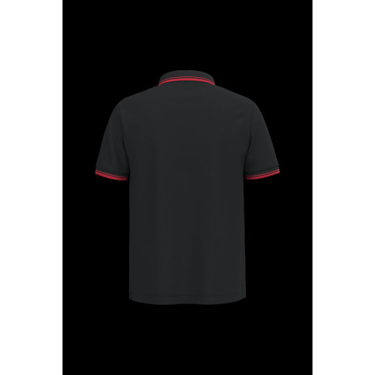 Polo homme manches courtes à liserés contrastés en coton peigné - BCM Goodies
