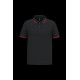 Polo homme manches courtes à liserés contrastés en coton peigné - BCM Goodies