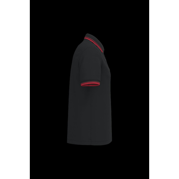 Polo homme manches courtes à liserés contrastés en coton peigné - BCM Goodies