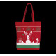 Sac shopping avec motifs de Noël en coton - Idéal pour les fêtes de fin d'année