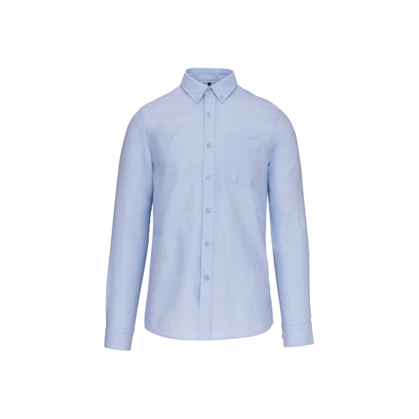 Chemise Oxford lavée manches longues en coton pour homme - BCM Goodies