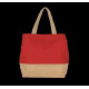 Sac shopping en toiles de coton et jute avec poche zippée et soufflet - BCM Goodies