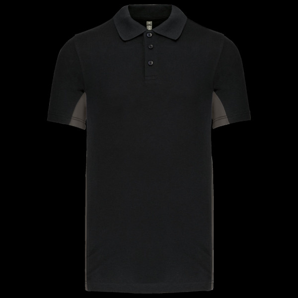 Polo piqué manches courtes bicolore pour homme - BCM Goodies