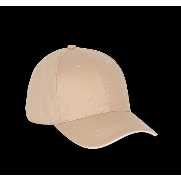 Casquette avec sandwich contrasté - 6 panneaux en coton pour goodies et objets publicitaires