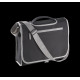 Porte-document en polyester 600D avec bandoulière ajustable, poche frontale zippée et boucle de fermeture. Parfait pour transpor