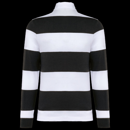 Polo rugby rayé manches longues unisexe en coton peigné - BCM Goodies