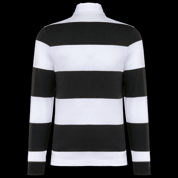 Polo rugby rayé manches longues unisexe en coton peigné - BCM Goodies