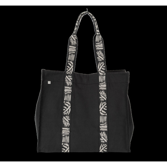 Sac shopping recyclé à soufflet - Black Night/Ecume | BCM Goodies