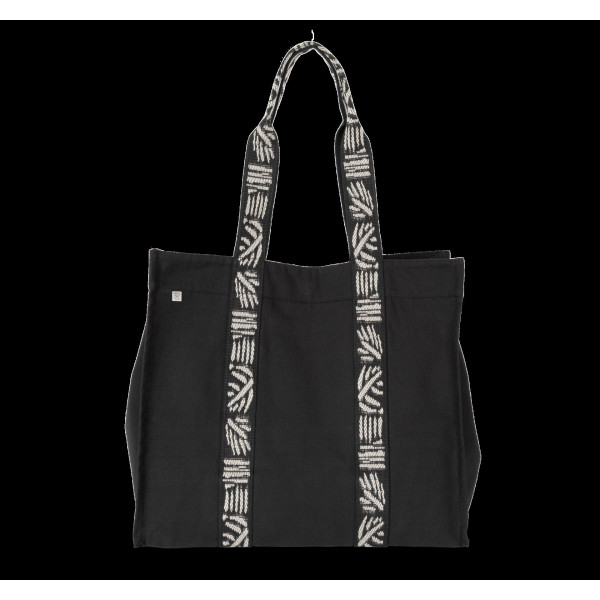 Sac shopping recyclé à soufflet - Black Night/Ecume | BCM Goodies