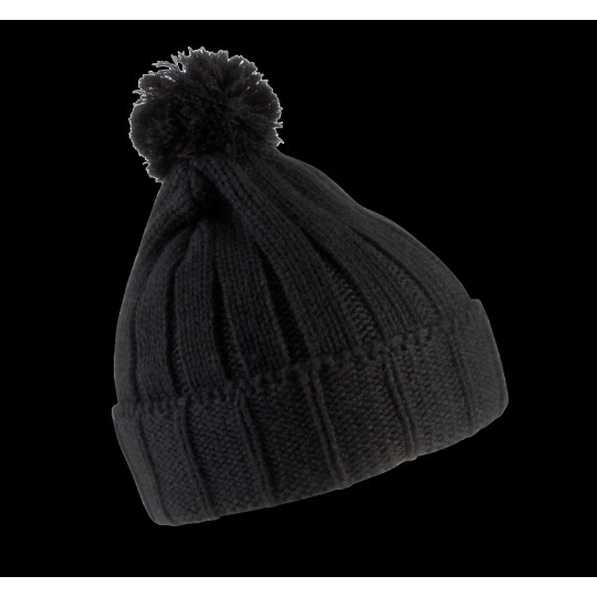 Bonnet à pompon avec revers en acrylique personnalisable - BCM Goodies