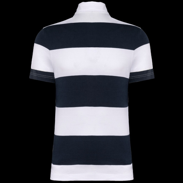 Polo rugby rayé à manches courtes unisexe en coton peigné - BCM Goodies