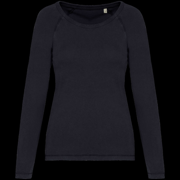 T-shirt écoresponsable raglan manches longues pour femme en coton biologique - BCM Goodies