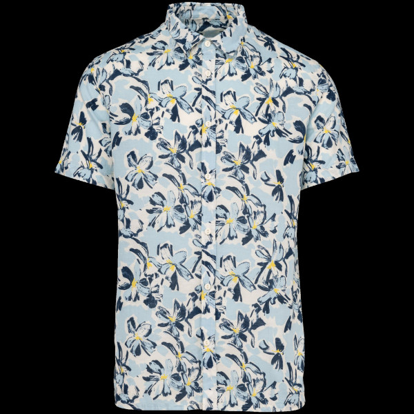 Chemise écoresponsable homme lin coton bio imprimé végétal - BCM Goodies