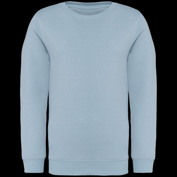 Sweat-shirt écoresponsable à col rond pour enfant - 85% coton biologique, 15% polyester recyclé post-consommation - Qualité supé