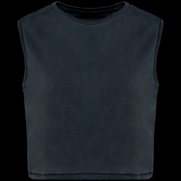 T-shirt écoresponsable crop sans manche pour femme en coton biologique - BCM Goodies