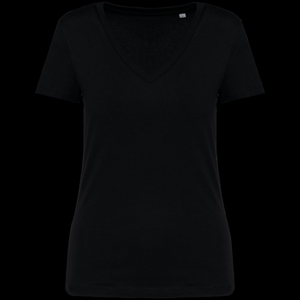 T-shirt écoresponsable col V pour femme en coton biologique de qualité supérieure - BCM Goodies