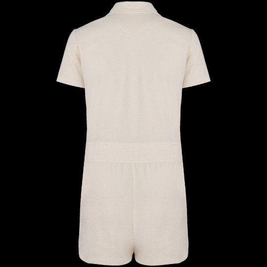 Combinaison short écoresponsable en éponge pour femme - Vêtement durable en coton biologique et polyester recyclé