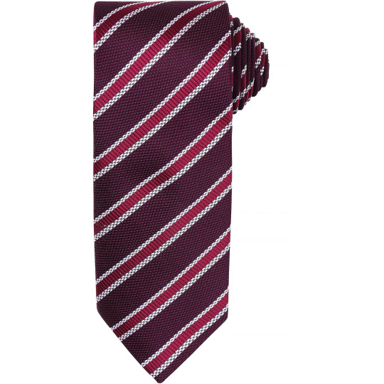 Cravate rayée Waffle en polyester personnalisable - Accessoire de mode élégant pour hommes - BCM Goodies
