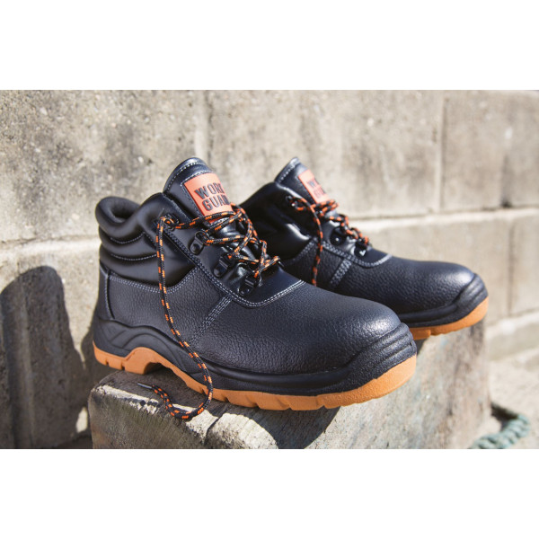 Chaussures de sécurité montantes en cuir noir - BCM Goodies