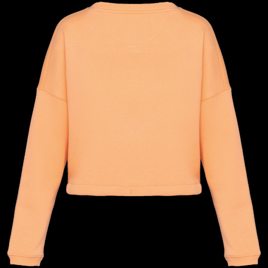 Sweat-shirt écoresponsable à col rond oversize crop femme - BCM Goodies